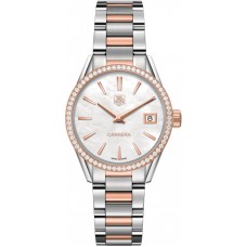 Tag Heuer Carrera Solid Rose Gold & Stainless Diamond Women's Watch WAR1353-BD0779 Tag Heuer Carrera Solid Rose Gold & Stainless Diamond Women's Watch WAR1353-BD0779